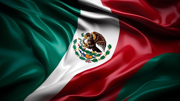 Zdjęcie ilustracja z machaniem flagą meksyku