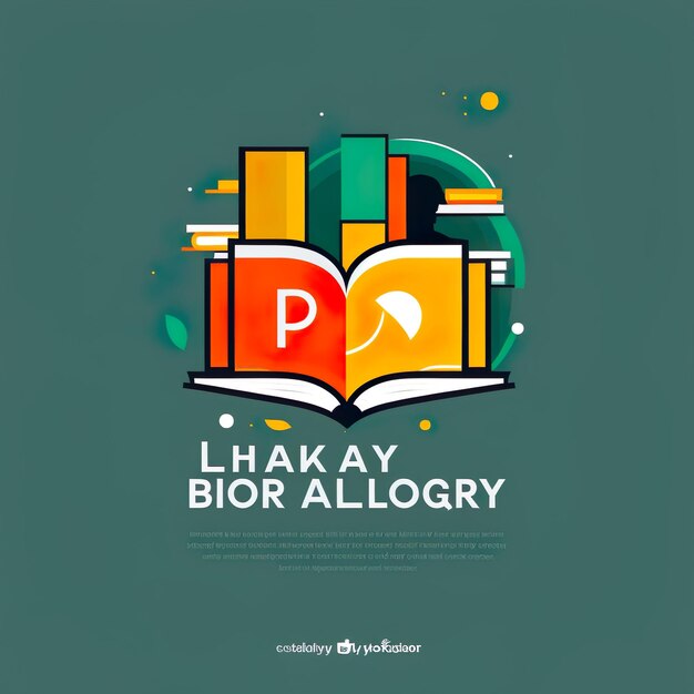 Ilustracja z okazji Dnia Książki Pomysł na logo dla firmy Books wykonany przy użyciu technologii AI Generated