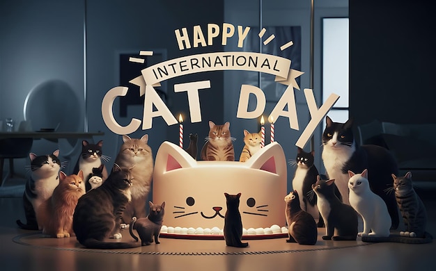 Zdjęcie ilustracja z okazji międzynarodowego dnia kotów