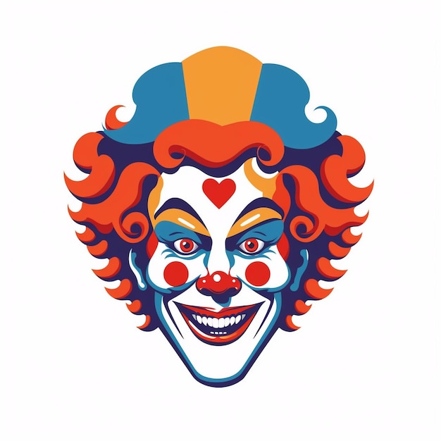 Zdjęcie ilustracja z twarzą szalonego klauna