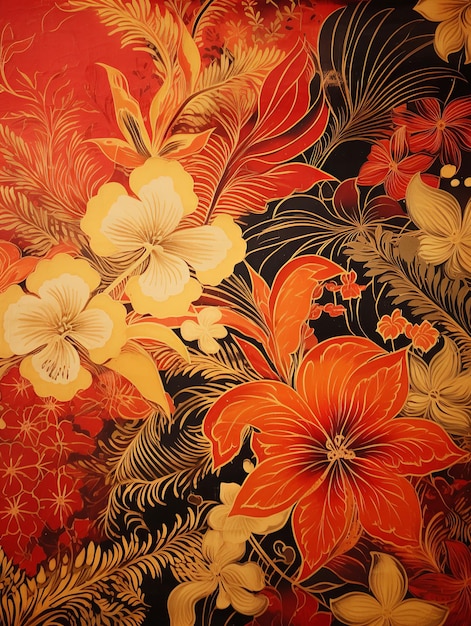 Ilustracja zbliżonego zdjęcia z Indonezji Batik tkanina szczegół Clea
