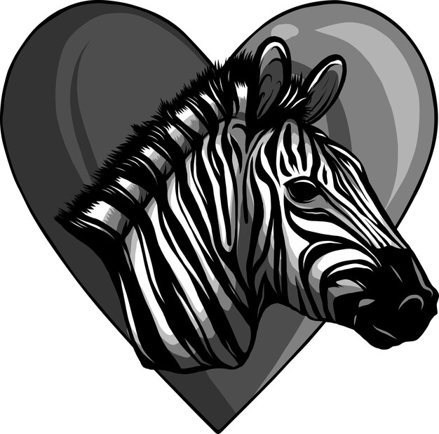 Zdjęcie ilustracja zebry z głową na sercu