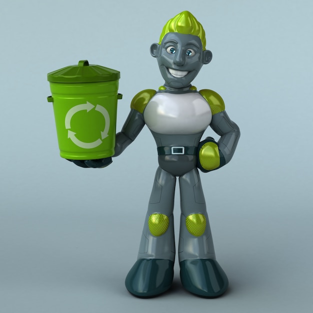 Zdjęcie ilustracja zielony robot