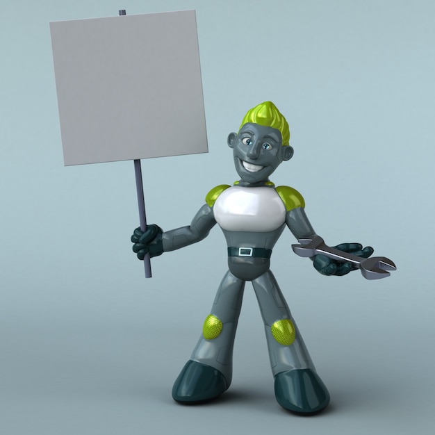 Ilustracja zielony robot