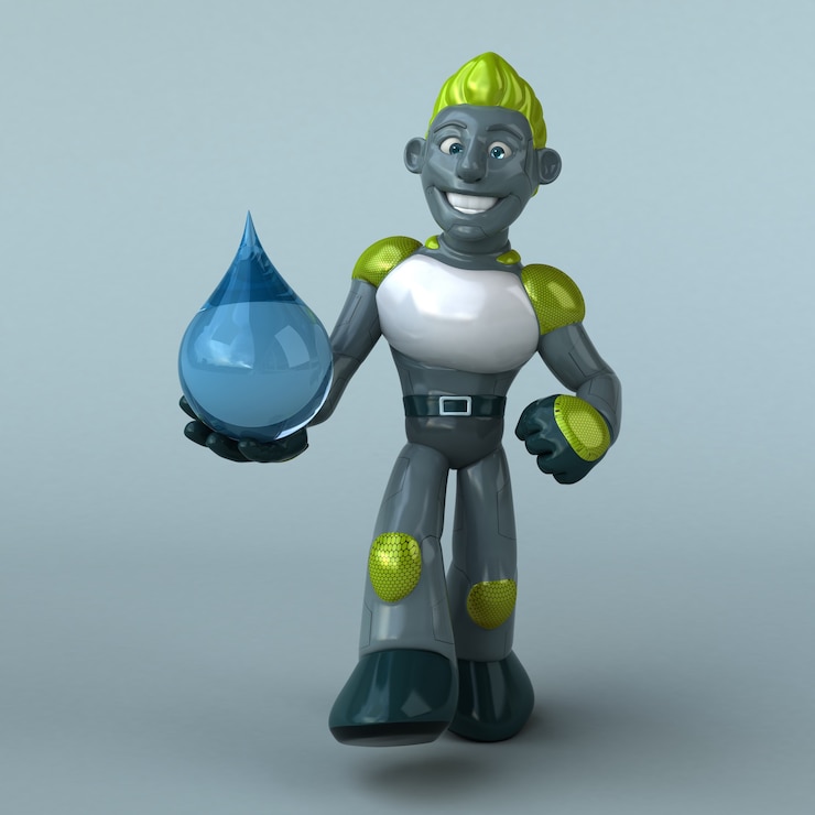 Zdjęcie ilustracja zielony robot