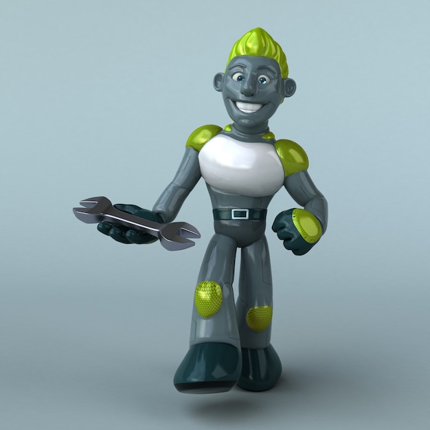 Ilustracja zielony robot