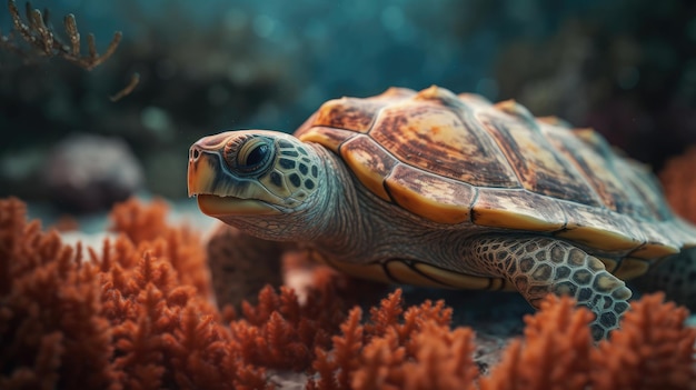 Ilustracja żółwia 3D