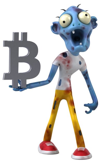 Ilustracja zombie i bitcoin