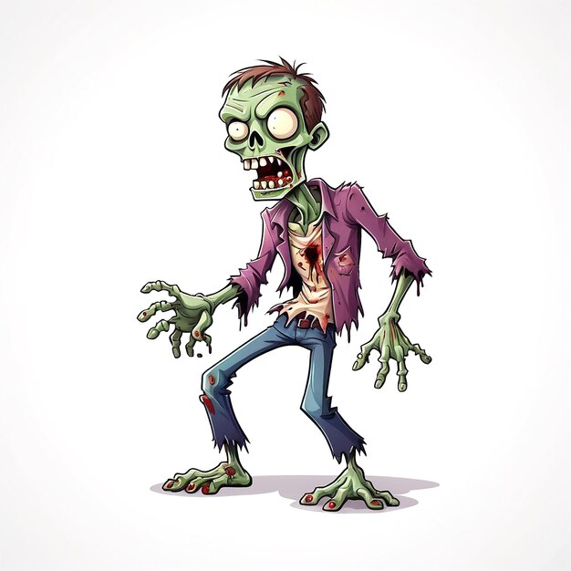 Zdjęcie ilustracja zombie na białym tle