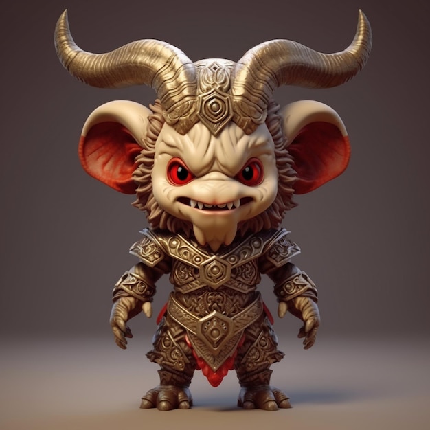 Ilustracje 3D Koza demon