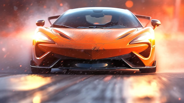 Ilustracje 3D nowoczesnych luksusowych samochodów sportowychWygenerowane AI
