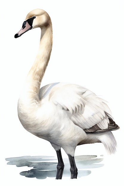 ilustracje akwarelowe białych ptaków
