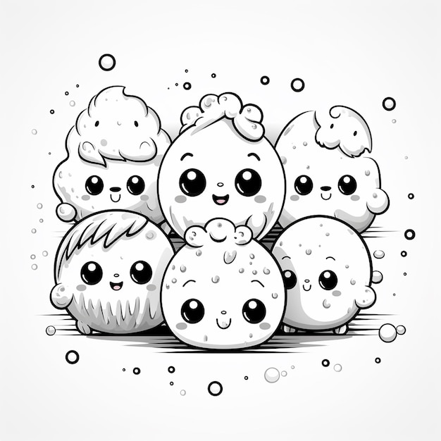 Ilustracje Baiji uroczy anioł uroczy książka do malowania kawaii line art