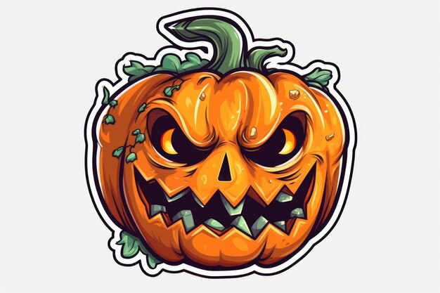 Ilustracje kreskówek przedstawiające dynię halloweenową