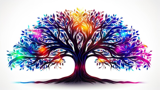 ilustracje obraz drzewa z kolorowymi Generuj AI