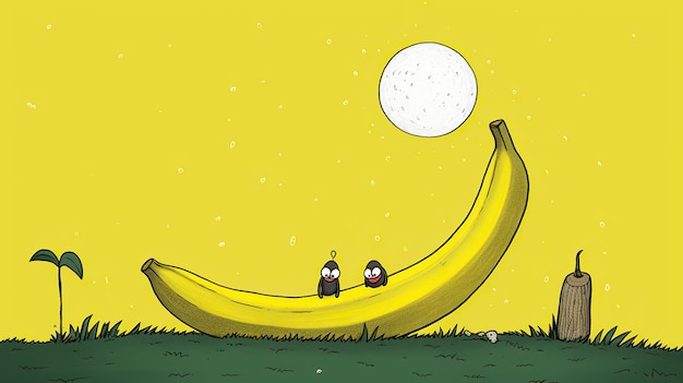 ilustracje starych bananów
