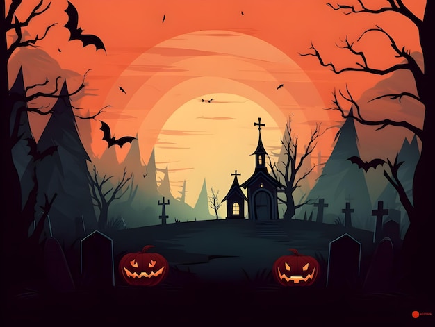 Ilustracje tła Halloween dla projektu slajdów szablonu prezentacji