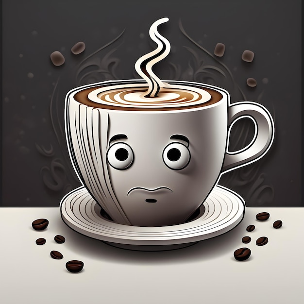 Zdjęcie ilustracyjna filiżanka kawy na biurku