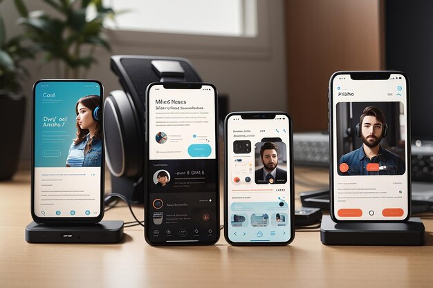 Immersive Podcast Experience Customizable Smartphone Mockups in Landscape and Portrait Unveiling a Visual Symphony of Audio Delight