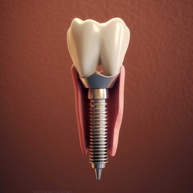 Implant zęba dentystycznego Ilustracja 3D koncepcji stomatologicznej