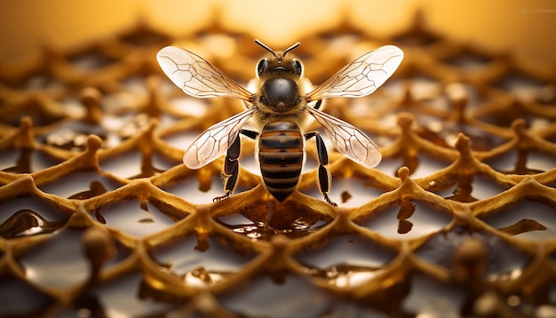 Imponujące zdjęcie przedstawiające ilustrację pszczoły miodnej