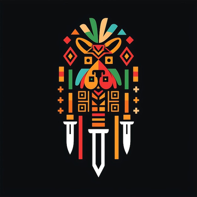 Inca Sapa Inca Tunic Logo z Pumami i Nożami Tumi dla Dec T-shirt Tattoo Ink Outline CNC Design