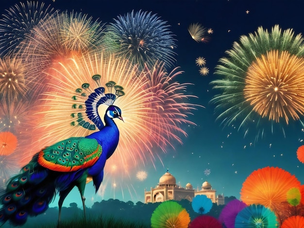 Indie Dzień Niepodległości ilustracja projekt tła ai generowane