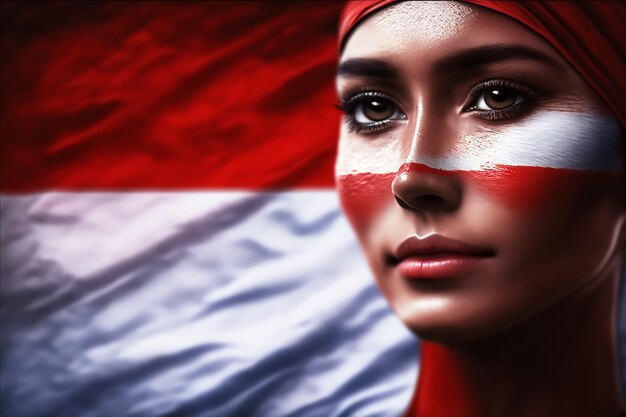 Indonezja Flaga Dnia Niepodległości Indonezji Kolory czerwony i biały