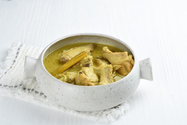 Indonezyjski Tradycyjny Foodopor Ayam Lub Curry Z Kurczaka