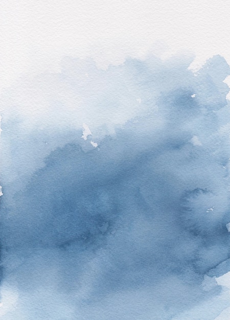 Indygo niebieski streszczenie akwarela malarstwo na białym papierze tekstura tło dla książki obejmuje zaproszenia i więcej