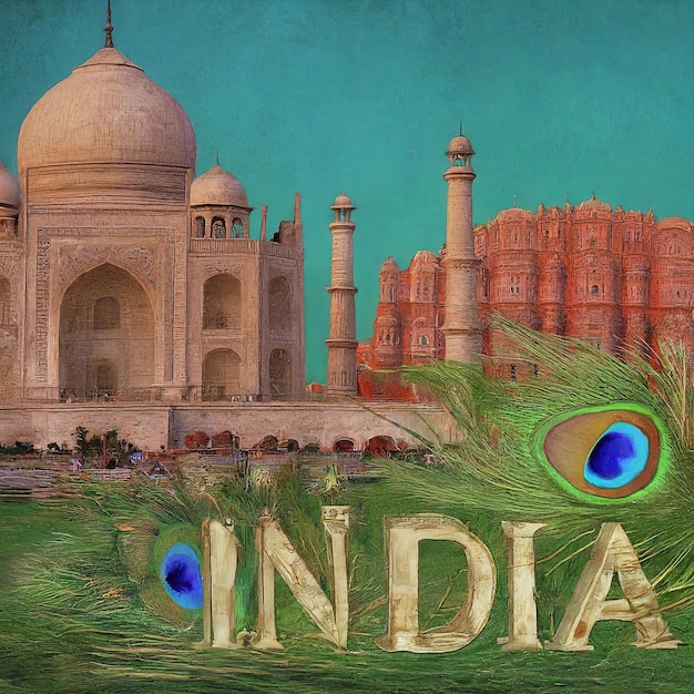 Indyjska destynacja podróży Indyjska ilustracja