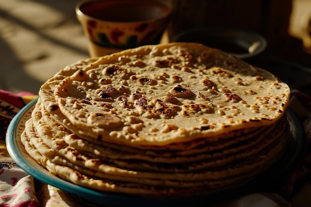 Zdjęcie indyjski chleb fulka zwany również chapati lub roti