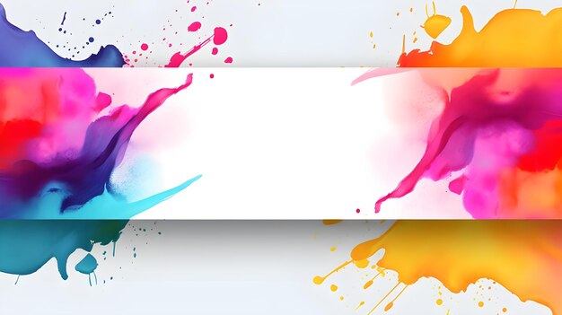 Indyjski Festiwal Kolorów Holi Ilustracja sztuki cyfrowej dla Social Media Banner Template Design