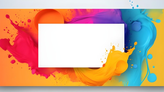 Indyjski Festiwal Kolorów Holi Ilustracja sztuki cyfrowej dla Social Media Banner Template Design