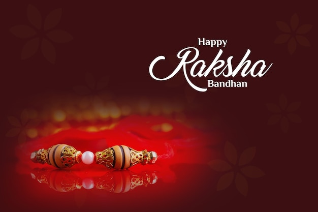 Zdjęcie indyjski festiwal raksha bandhan, szczęśliwy raksha bandhan w angielskiej kaligrafii