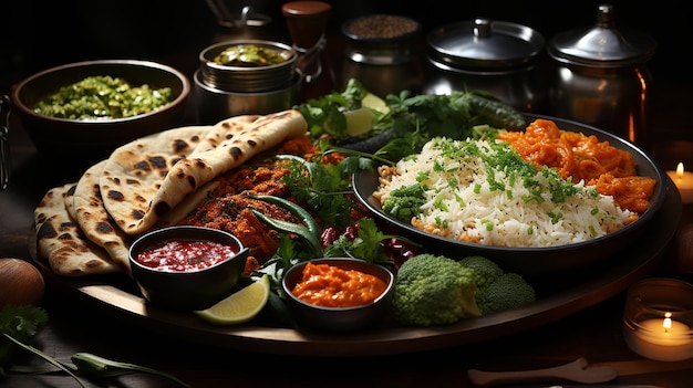 Indyjski zestaw obiadowy z curry