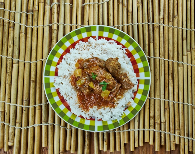 Indyjskie curry jagnięce - Sindhi Biryani, zbliżenie