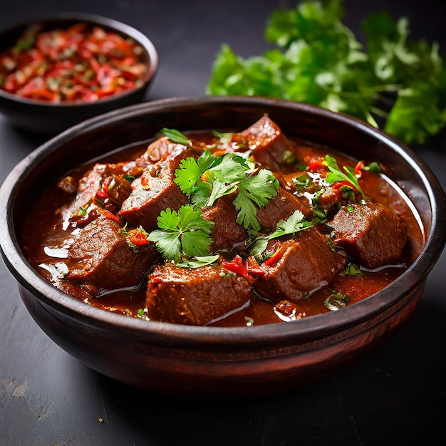 Indyjskie danie mięsne lub owcze na przezroczystym tle