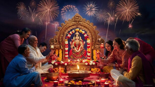 Indyjskie święto Diwali Lakshmi Pooja