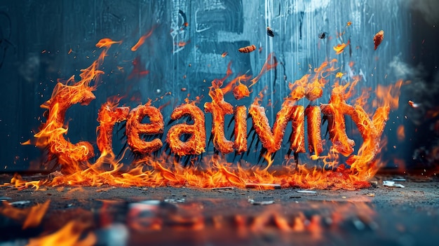 Inferno Koncepcja kreatywności kreatywny poziomy plakat artystyczny
