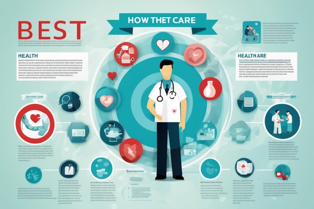 infograficzny projekt szablonu opieki zdrowotnej