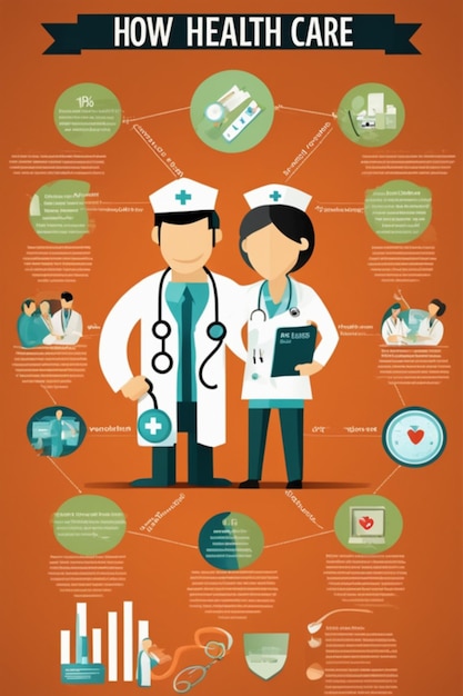 infograficzny projekt szablonu opieki zdrowotnej