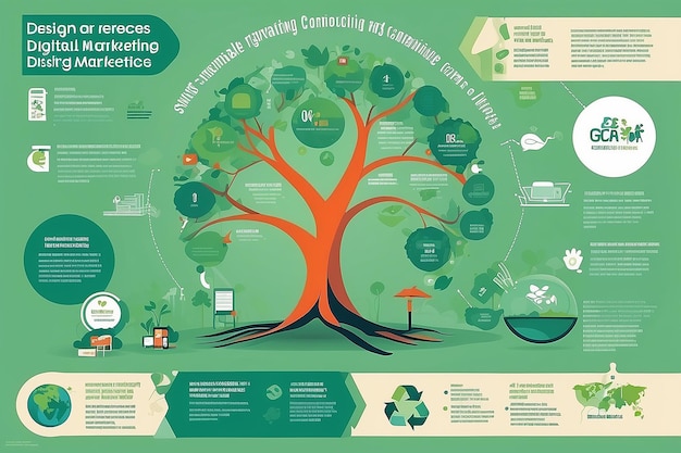 Infografika o zrównoważonych praktykach marketingu cyfrowego