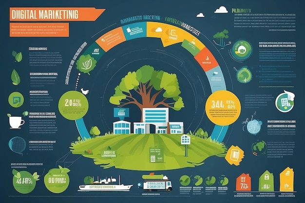 Infografika o zrównoważonych praktykach marketingu cyfrowego