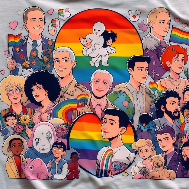 Inkluzywna różnorodność LGBTQ żywa reprezentacja miłości, tożsamości i dumy Microstock Image
