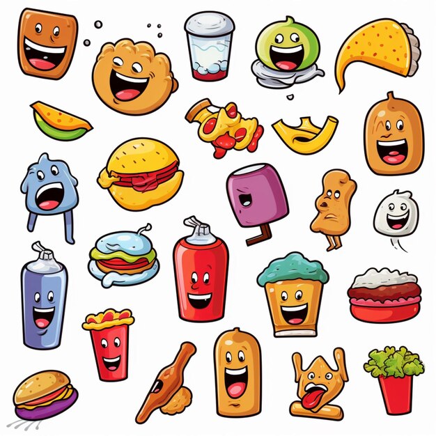 Zdjęcie inne obiekty emoji 2d ilustracja wektorowa kreskówki na whi