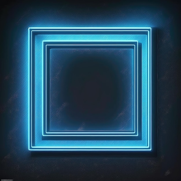 Innowacja kwadratowej ramki z efektami niebieskiego światła neonowego