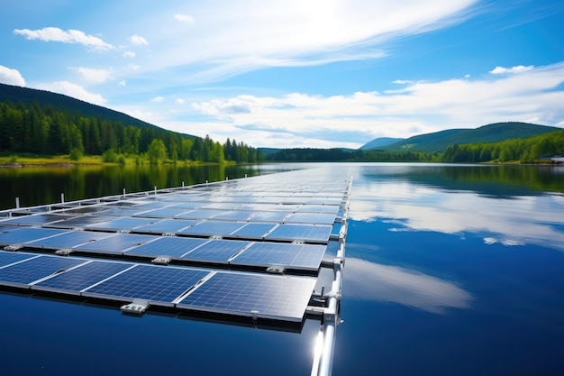 Innowacyjne panele pływające energii słonecznej na powierzchni Tranquil Lake