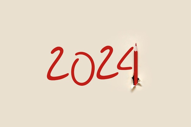 Inskrypcja 2024Przyjście nowego roku 2024 oczekiwanie na święto Nowy Kreatywny Rok