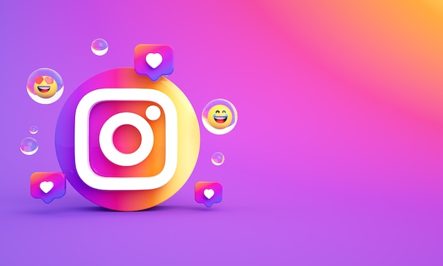 instagram ikona logo kopia przestrzeń zdjęcie premium